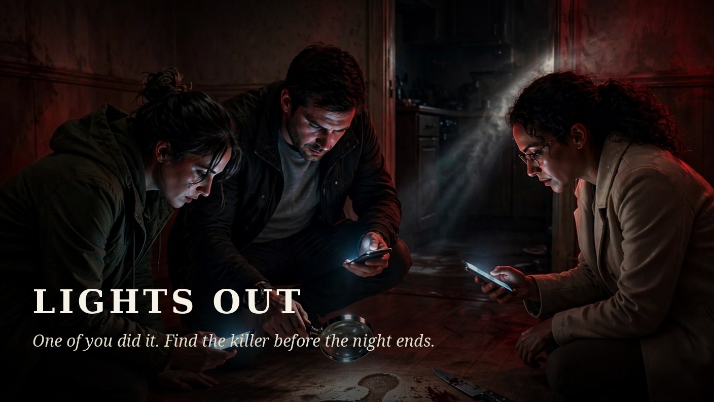 Lights Out — A killer is loose in the house. Work the case together before the night ends.